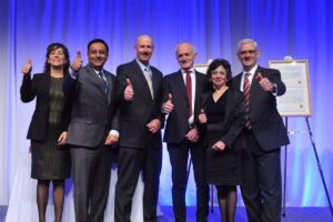 Dr. Josee Brisebois, Gilead Sciences Canada Inc.; Chatrick Paul, Takeda Canada Inc.; Dr. Grant Pierce; Dr. Philip Halloran; Dr. Cheryl Rockman-Greenberg; Dr. Julio Montaner